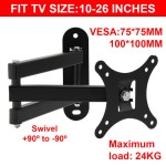 TV Wall Mount Bracket with Tilt and Rotation for GT 10/14/16/18/20"" 22"" 24"" 26"
